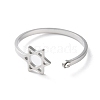 304 Stainless Steel With Rhinestone Open Rings for Women RJEW-S240-01P-2