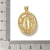 Rack Plating Brass Micro Pave Clear Cubic Zirconia Pendants KK-G500-02A-G-3