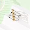 304 Stainless Steel Open Cuff Rings for Women RJEW-K321-01C-3