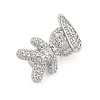 Brass Micro Pave Clear Cubic Zirconia Slide Charms ZIRC-I068-26P-2