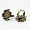 Adjustable Brass Pad Ring Components Findings KK-D335-AB-NF-1