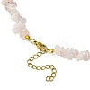 Natural Rose Quartz Bullet & Synthetic Moonstone Beaded Necklaces NJEW-JN04406-04-4