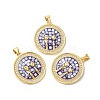 Rack Plating Brass Cubic Zirconia Pendants KK-K385-64G-1