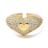 Brass Micro Pave Cubic Zirconia Cuff Rings for Women RJEW-P129-01G-3