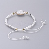 Adjustable Natural Howlite Braided Bead Bracelets BJEW-JB04559-05-3