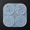 Flat Round with Water Ripple Cup Mat Silicone Molds DIY-L065-03-2