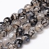 Dyed Natural Agate Faceted Round Beads Strands G-E320E-12mm-12-1