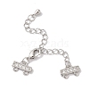 Brass Micro Pave Cubic Zirconia Chain Extender KK-L216-004C-P-1