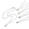 Brass Pendant Necklace with Clear Cubic Zirconia NJEW-JN04250-01-1