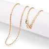 Brass Column Link Chain Necklaces NJEW-N054-15G-1