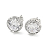 Brass Micro Pave Cubic Zirconia Ear Studs EJEW-P261-17P-1