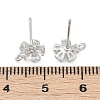 Brass Micro Pave Clear Cubic Zirconia Stud Earring Findings KK-Z099-02P-01-3