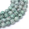 Natural Sesame Jasper/Kiwi Jasper Bead Strands G-R345-8mm-12-1