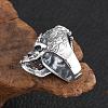 Alloy Rhinestone Adjustable Statement Cuff Open Rings for Men FS-WG8D7BC-01-3