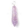 Natural Faceted Gemstone Pendants PALLOY-JF01296-2