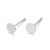 925 Sterling Silver Flat Pad  Stud Earring Findings STER-K167-045D-S-1