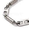 201 Stainless Steel Column & Oval Links Necklace NJEW-F222-34P-3