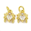 Rack Plating Brass Micro Pave Cubic Zirconia Spider Charms ZIRC-I065-02H-1