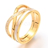 304 Stainless Steel Criss Cross Rings RJEW-J071-05G-7-3