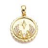 Brass Micro Pave Cubic Zirconia Pendants KK-T070-39G-1