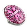 Breast Cancer Awareness Ribbon Glass Brooches JEWB-L019-01J-2