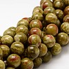 Round Natural Dragon Blood Jasper Beads Strands G-K072-6mm-1