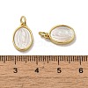 Rack Plating Brass Pave Shell Oval Charms KK-H473-09G-3