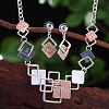 Rhombus Zinc Alloy Enamel Pendant Necklaces & Stud Dangle Earrings Sets WG3ED7E-03-1