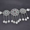 Alloy Colorful Rhinestone Flower Coin Tassel Waist Belly Chains for Women FS-WGD7CCF-02-1
