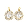 Brass Micro Pave Cubic Zirconia Pendants KK-K393-03G-1