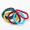 Natural Mashan Jade Beads Stretch Bracelets BJEW-JB03077-1