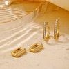 Elegant Retro Brass Pave Clear Cubic Zirconia Hoop Earrings XW2787-2-3