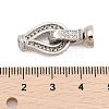 Brass Micro Pave Clear Cubic Zirconia Fold Over Clasps KK-C075-01P-3