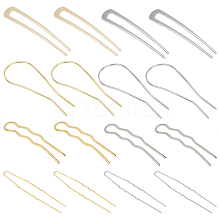 CRASPIRE 16Pcs 8 Style Iron & Alloy Hair Pins Clips & Hair Fork OHAR-CP0001-05