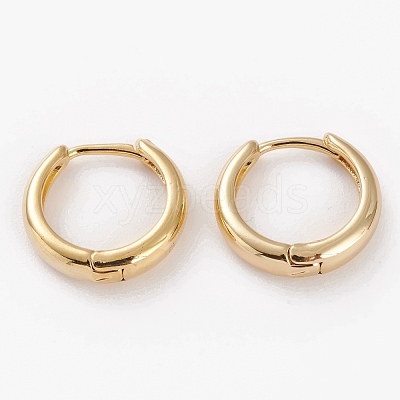 Brass Huggie Hoop Earrings EJEW-C502-12G-1