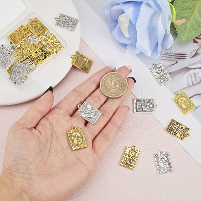 24Pcs 12 Styles Rack Plating Alloy Pendants FIND-CA0008-17-1