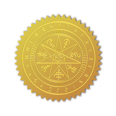 Self Adhesive Gold Foil Embossed Stickers DIY-WH0211-369-1