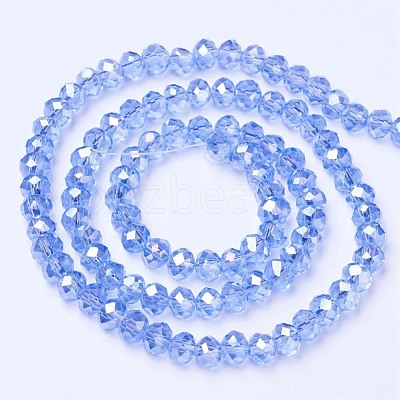 Electroplate Glass Beads Strands EGLA-A034-T6mm-B09-1
