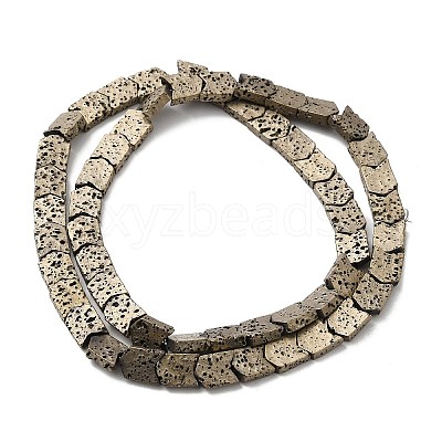 Electroplated Natural Lava Rock Beads Strands G-Q1009-D01-01-1