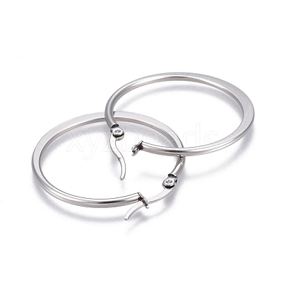 Tarnish Resistant 201 Stainless Steel Hoop Earrings EJEW-A052-27E-1