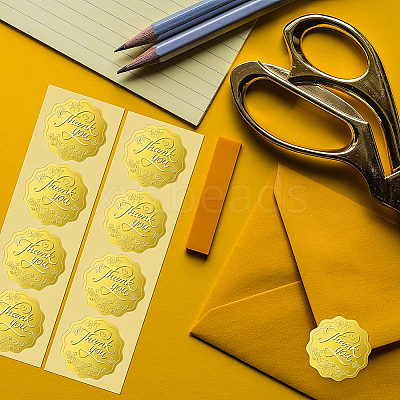 Self Adhesive Gold Foil Embossed Stickers DIY-WH0211-171-1