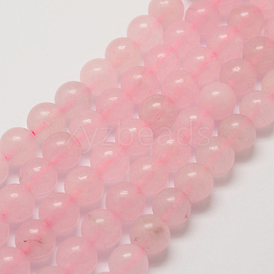 Natural Rose Quartz Bead Strands G-G735-46-8mm-1