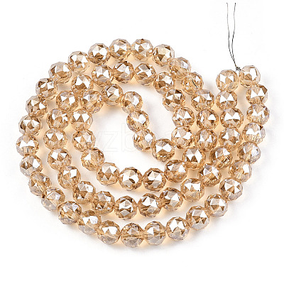 Electroplate Transparent Glass Beads Strands X-EGLA-N002-34C-C07-1