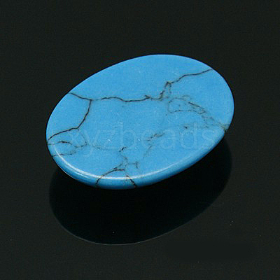 Oval Synthetic Turquoise Cabochons G-I171-10x14mm-04-1