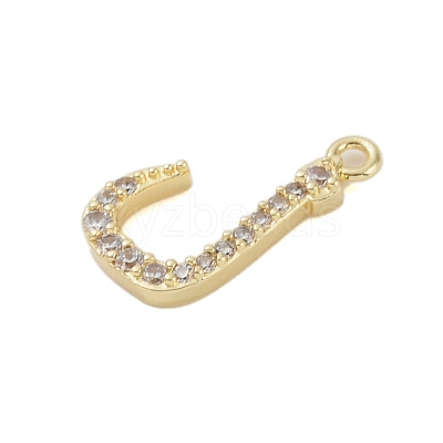 Rack Plating Brass Micro Pave Clear Cubic Zirconia Pendants KK-A224-03P-G-1