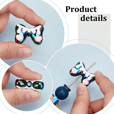 14Pcs 7 Colors Plating Acrylic Beads OACR-AN0001-01-1