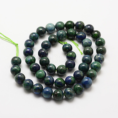 Natural Chrysocolla and Lapis Lazuli Beads Strands G-G735-07-6mm-1