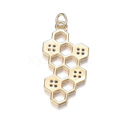 Brass Micro Clear Cubic Zirconia Pendants ZIRC-F120-073G-1