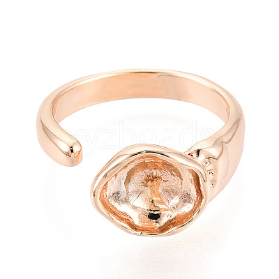 Brass Cuff Ring Settings KK-T076-80G-1