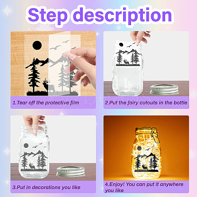 PVC Lamp Film for DIY Colorful Light Hanging Lamp Frosted Glass Jar DIY-WH0408-015-1
